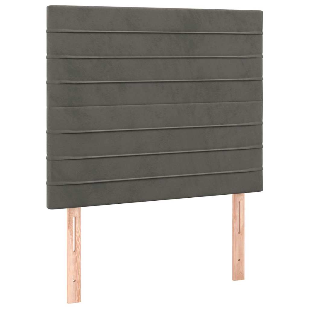 Testiera Grigio Scuro 100x5x118/128 cm Velluto