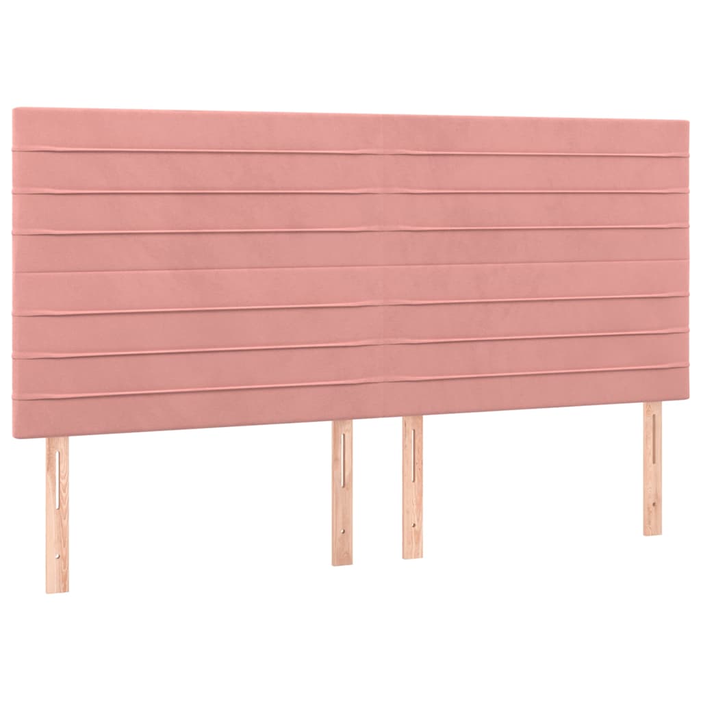 Testiera Rosa 160x5x118/128 cm Velluto