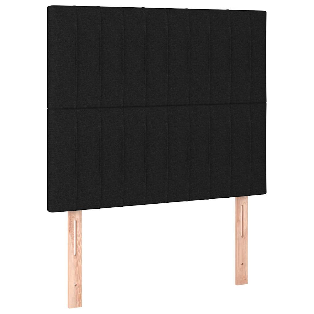 Testiera Nera 80x5x118/128 cm Tessuto