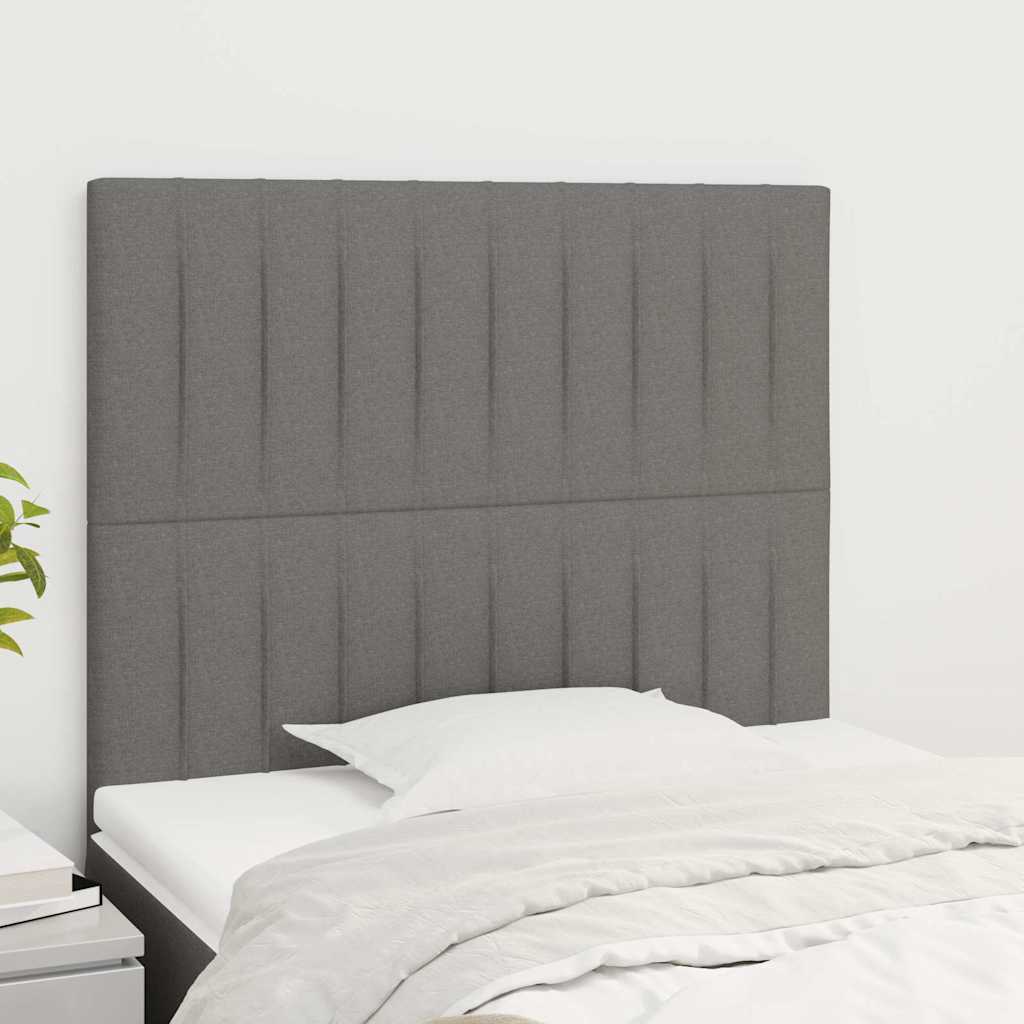 Testiera Grigio Scuro 100x5x118/128 cm Tessuto