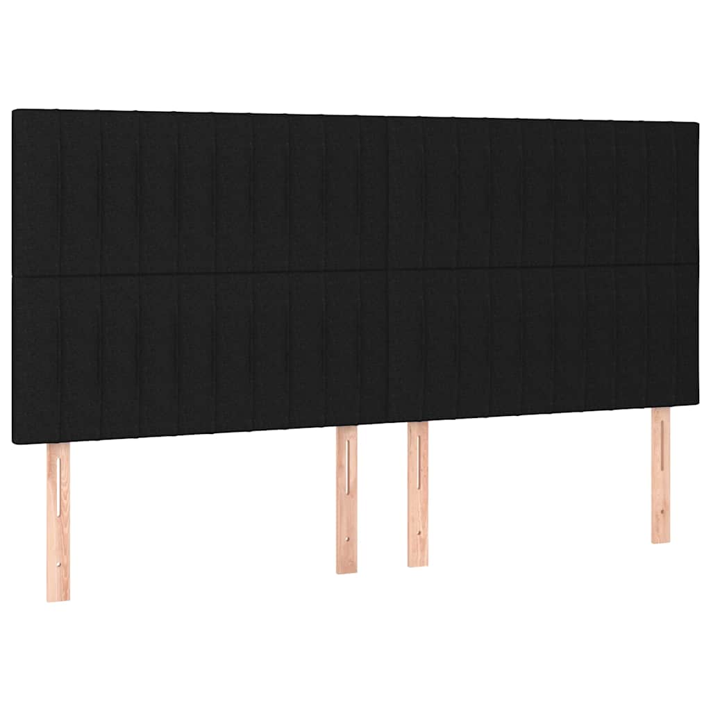 Testiera Nera 200x5x118/128 cm Tessuto