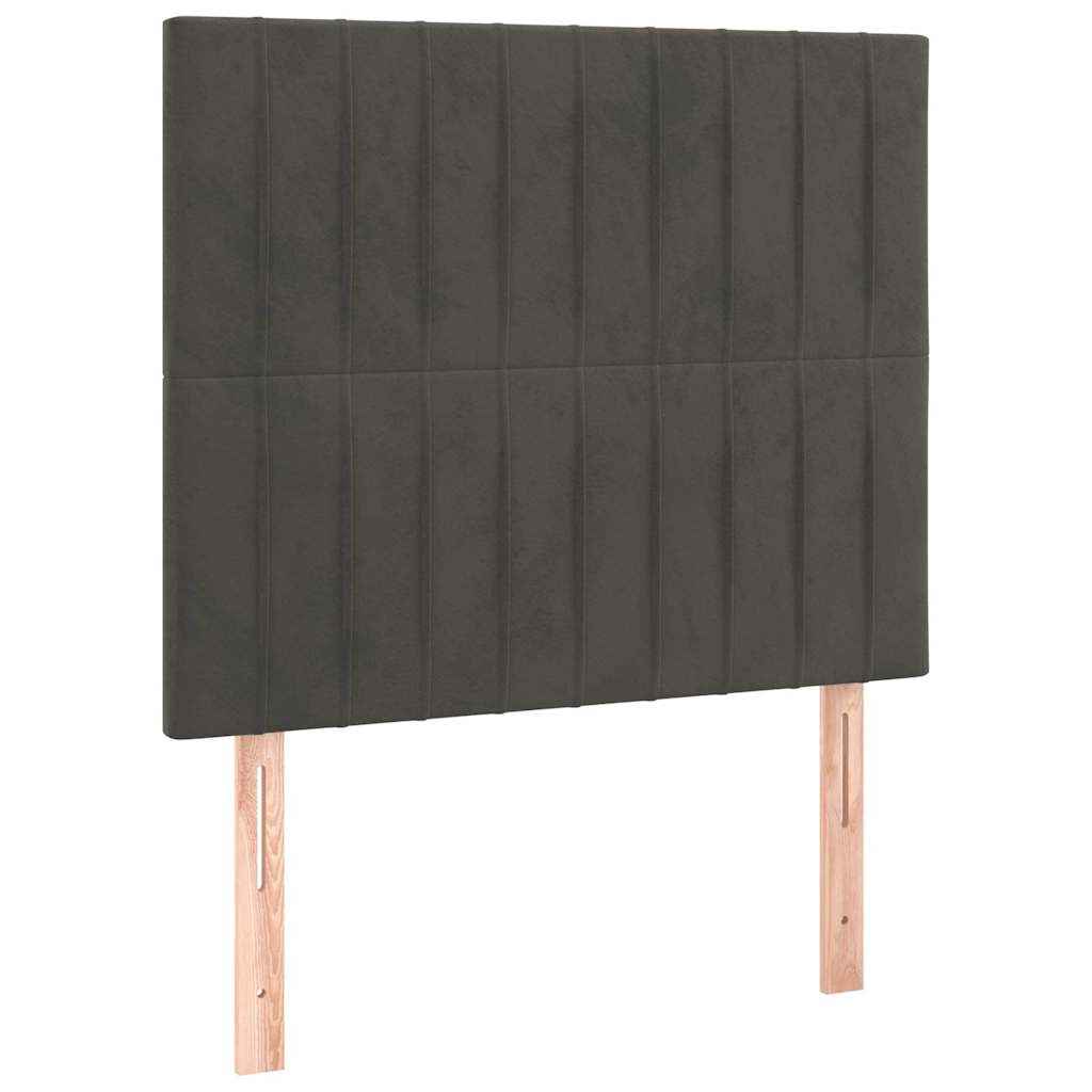 Testiera Grigio Scuro 80x5x118/128 cm Velluto