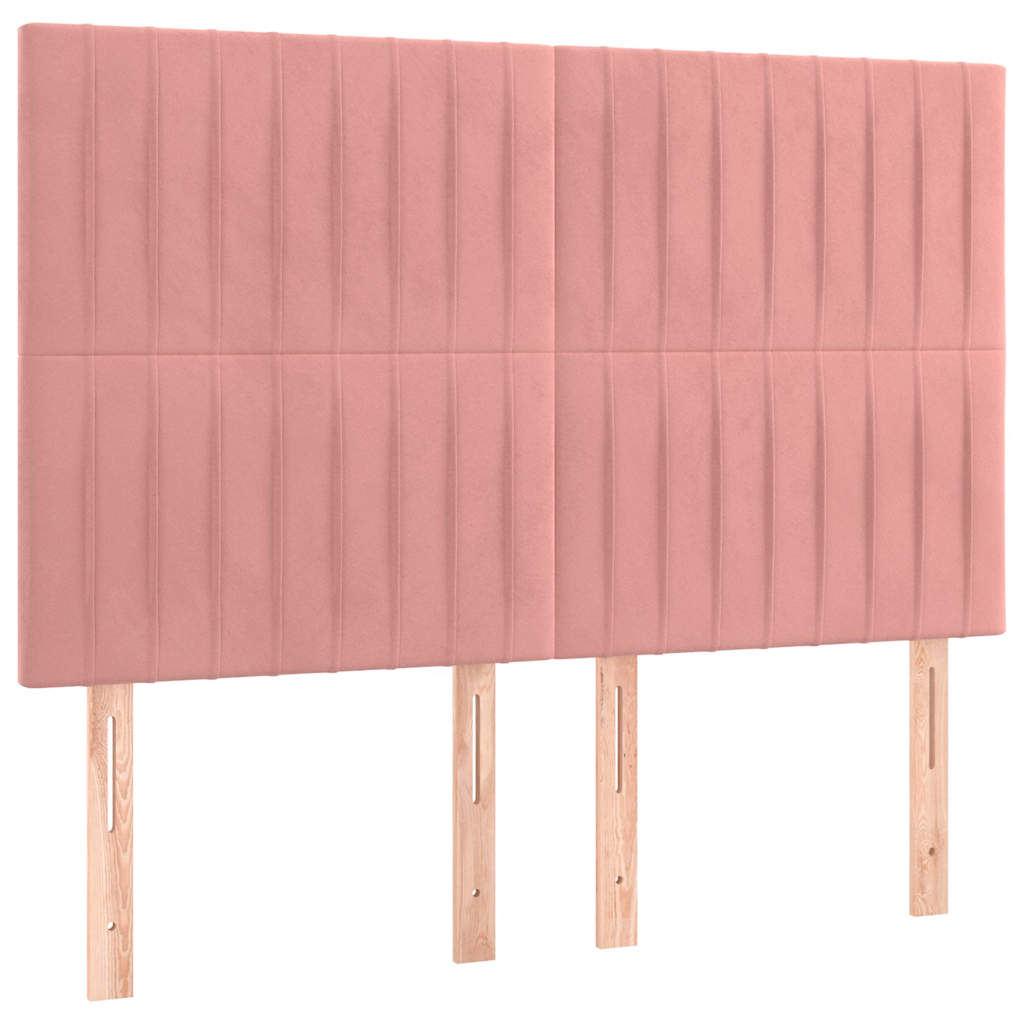 Testiera Rosa 144x5x118/128 cm Velluto