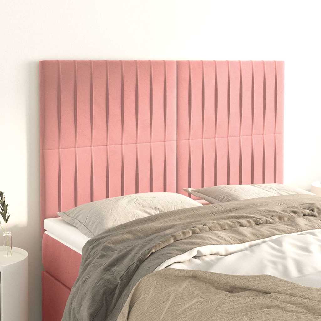 Testiera Rosa 144x5x118/128 cm Velluto