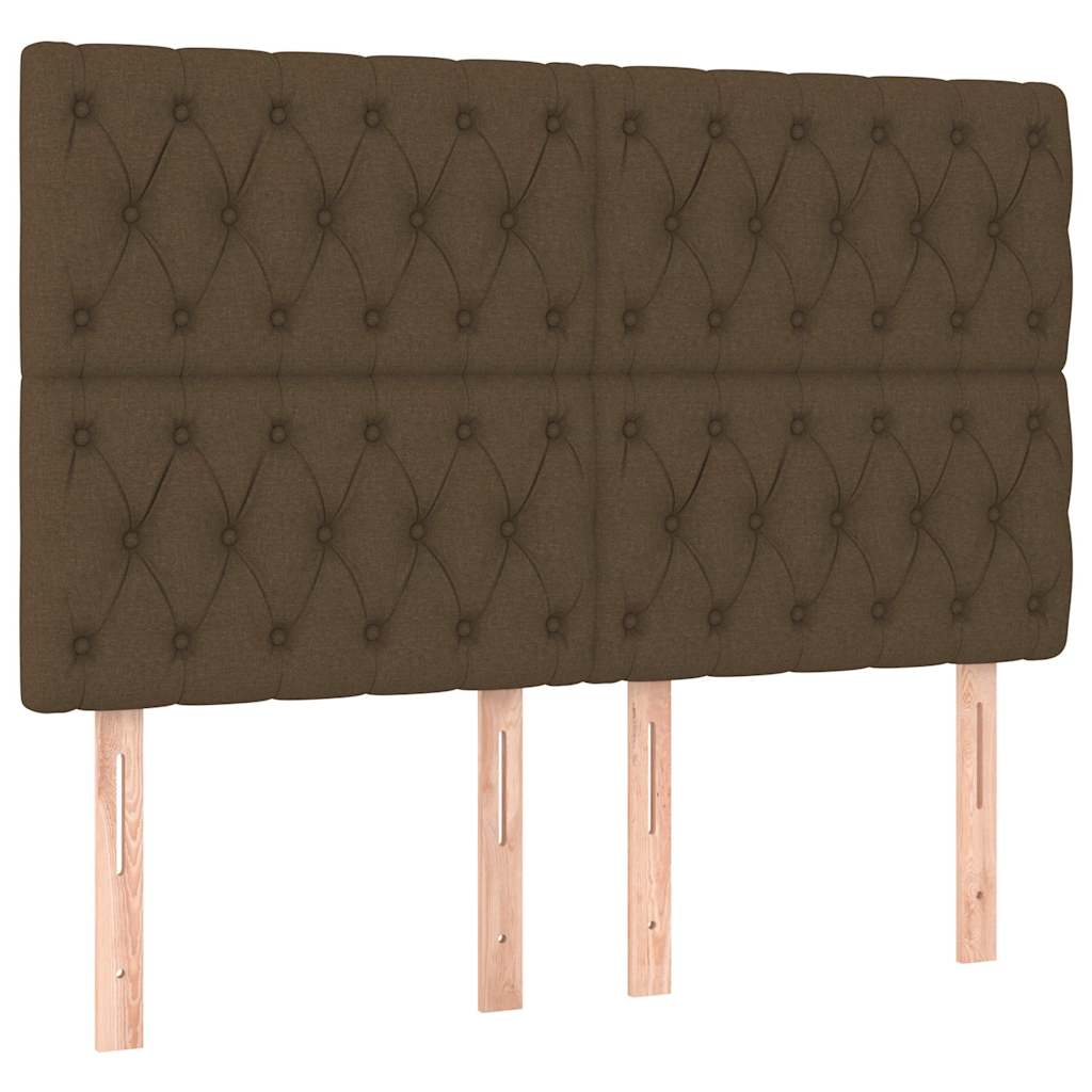 Testiera Marrone Scuro 144x7x118/128 cm Tessuto