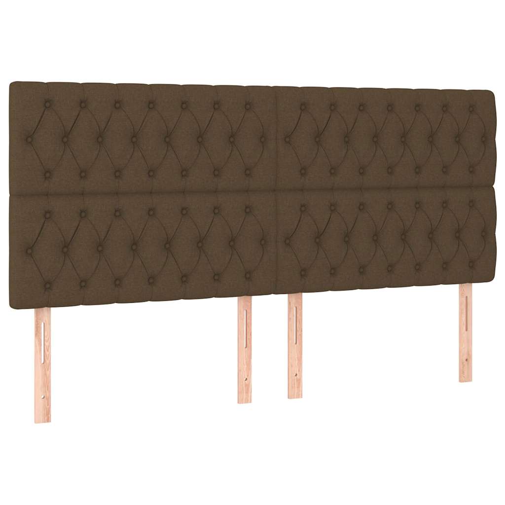 Testiera Marrone Scuro 200x7x118/128 cm Tessuto