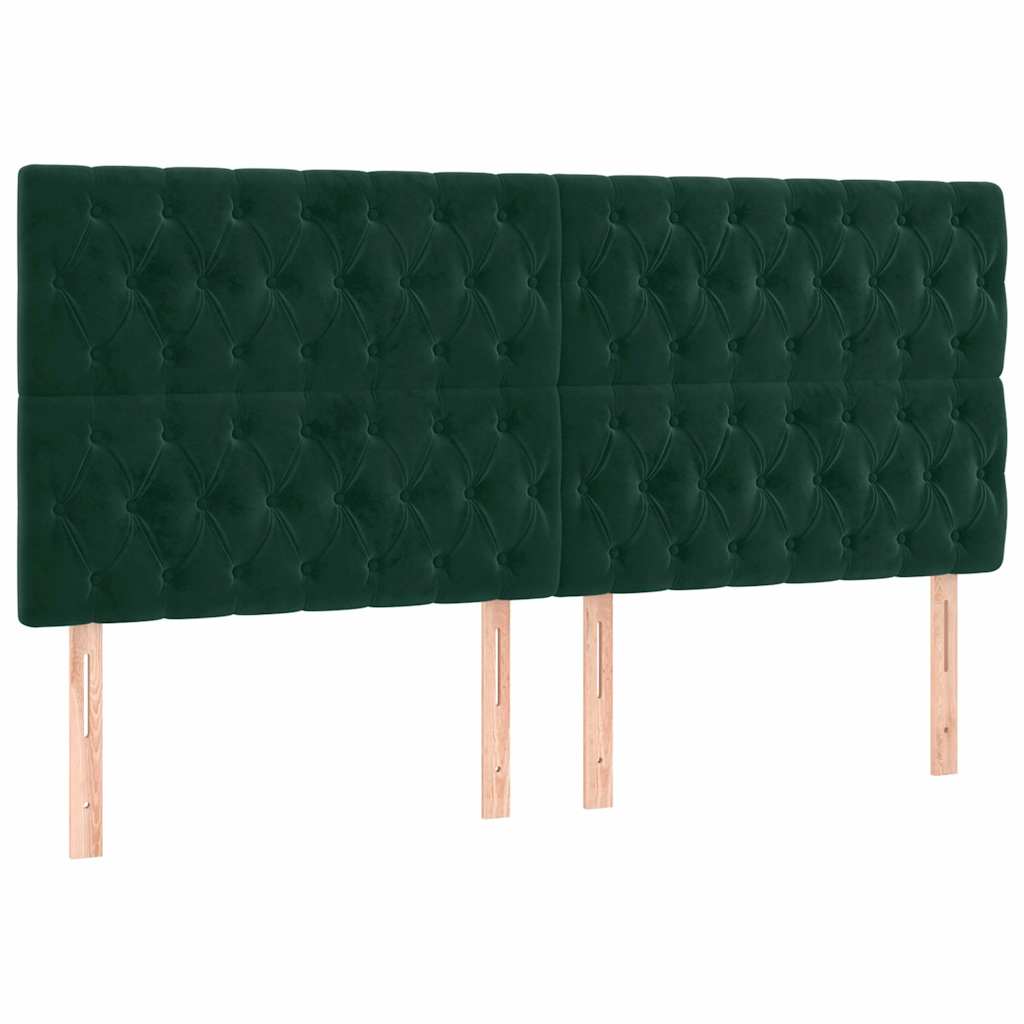 Testiera Verde Scuro 200x7x118/128 cm Velluto