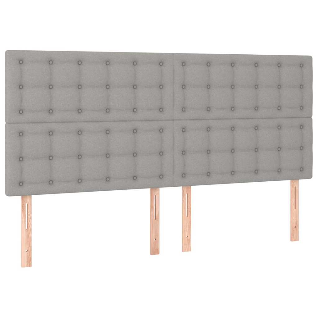 Testiera Grigio Chiaro 160x5x118/128 cm Tessuto