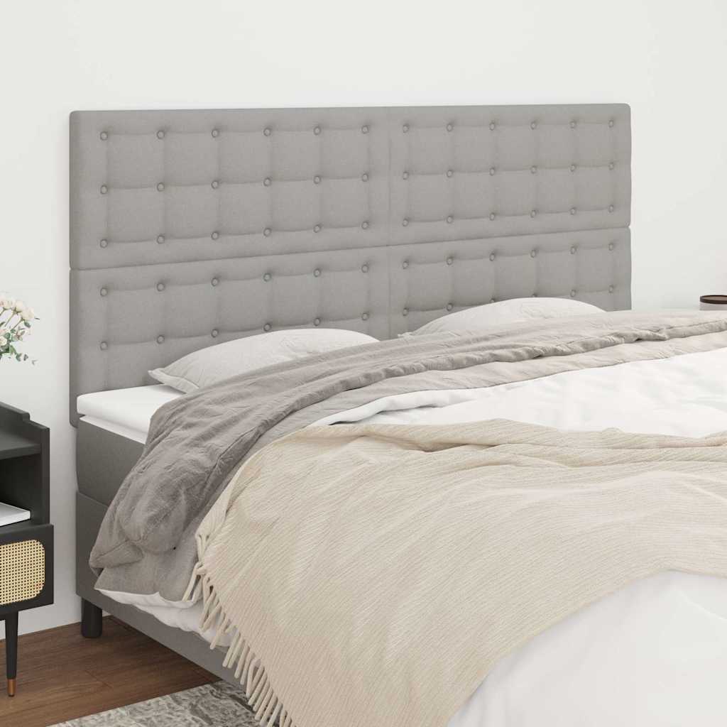 Testiera Grigio Chiaro 160x5x118/128 cm Tessuto