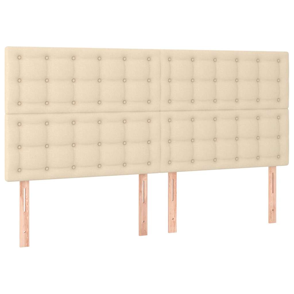 Testiera Crema 180x5x118/128 cm Tessuto