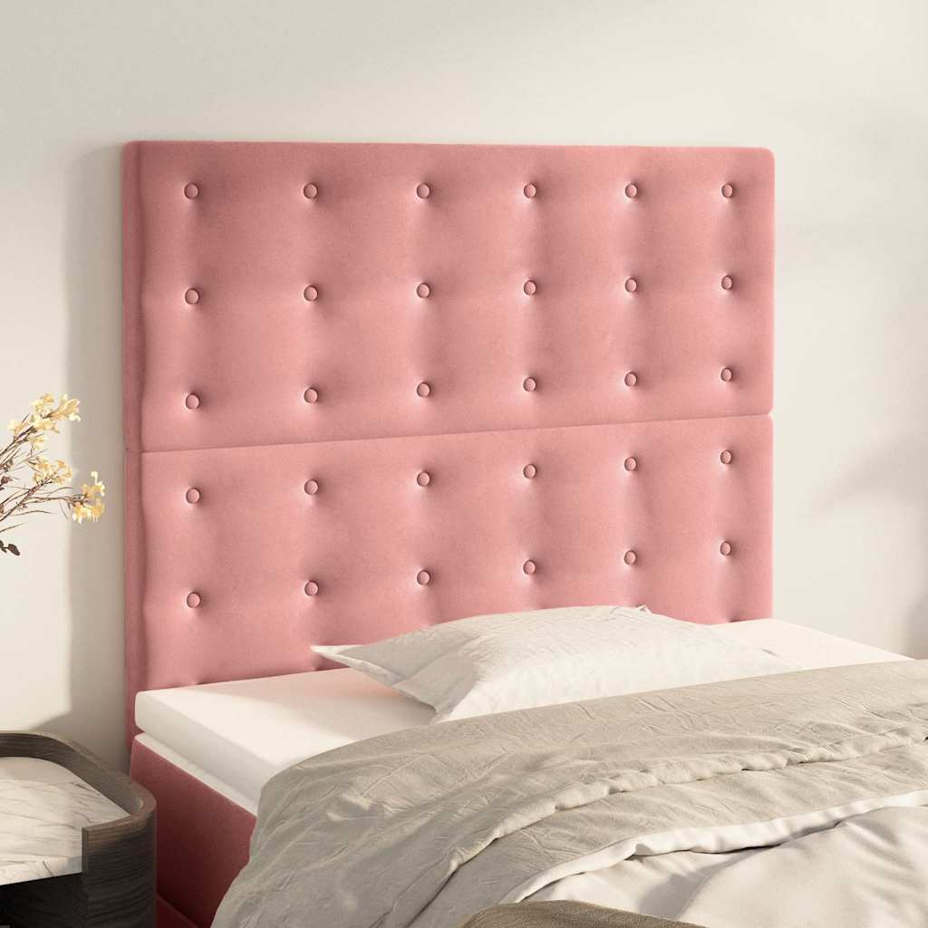 Testiera Rosa 100x5x118/128 cm Velluto