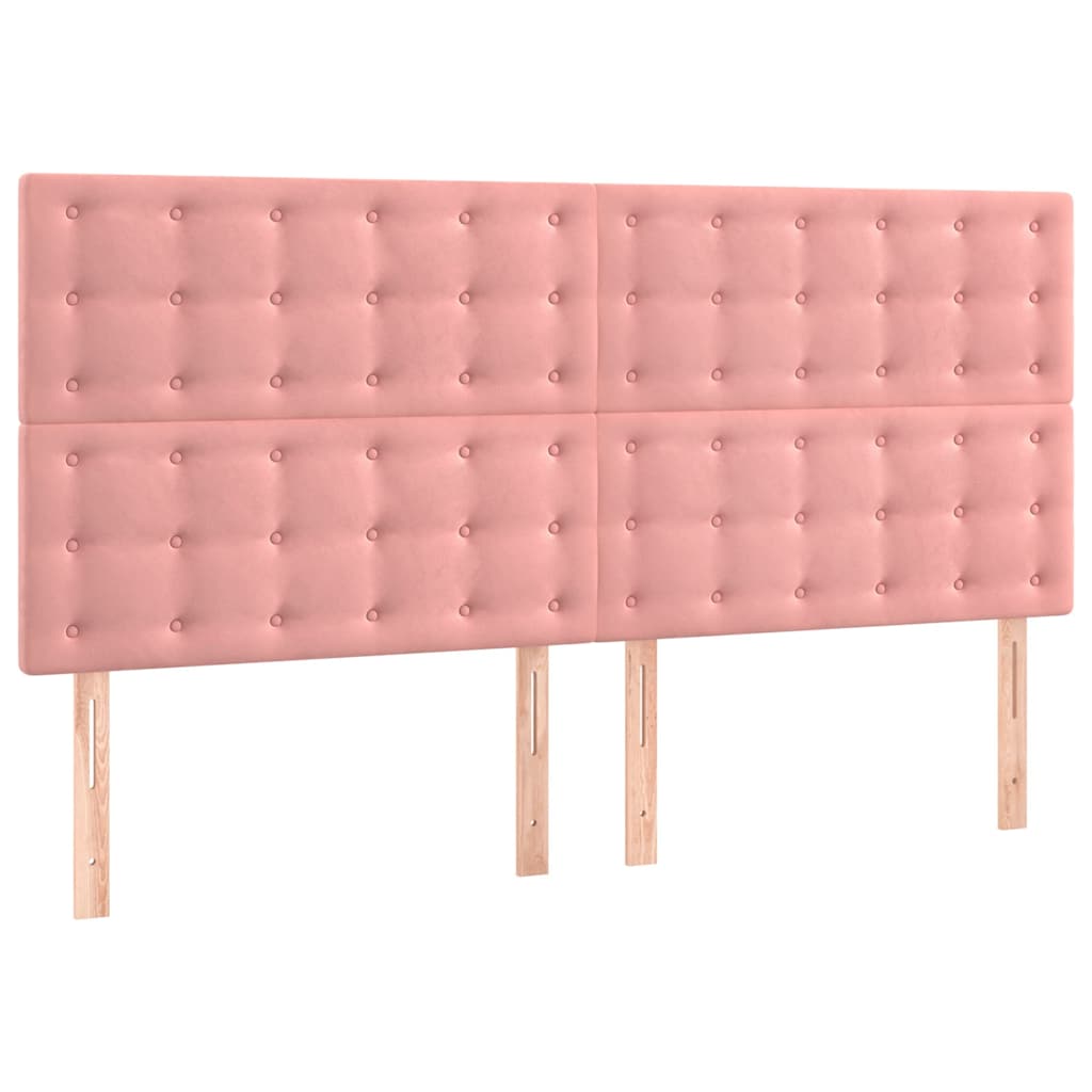 Testiera Rosa 200x5x118/128 cm Velluto