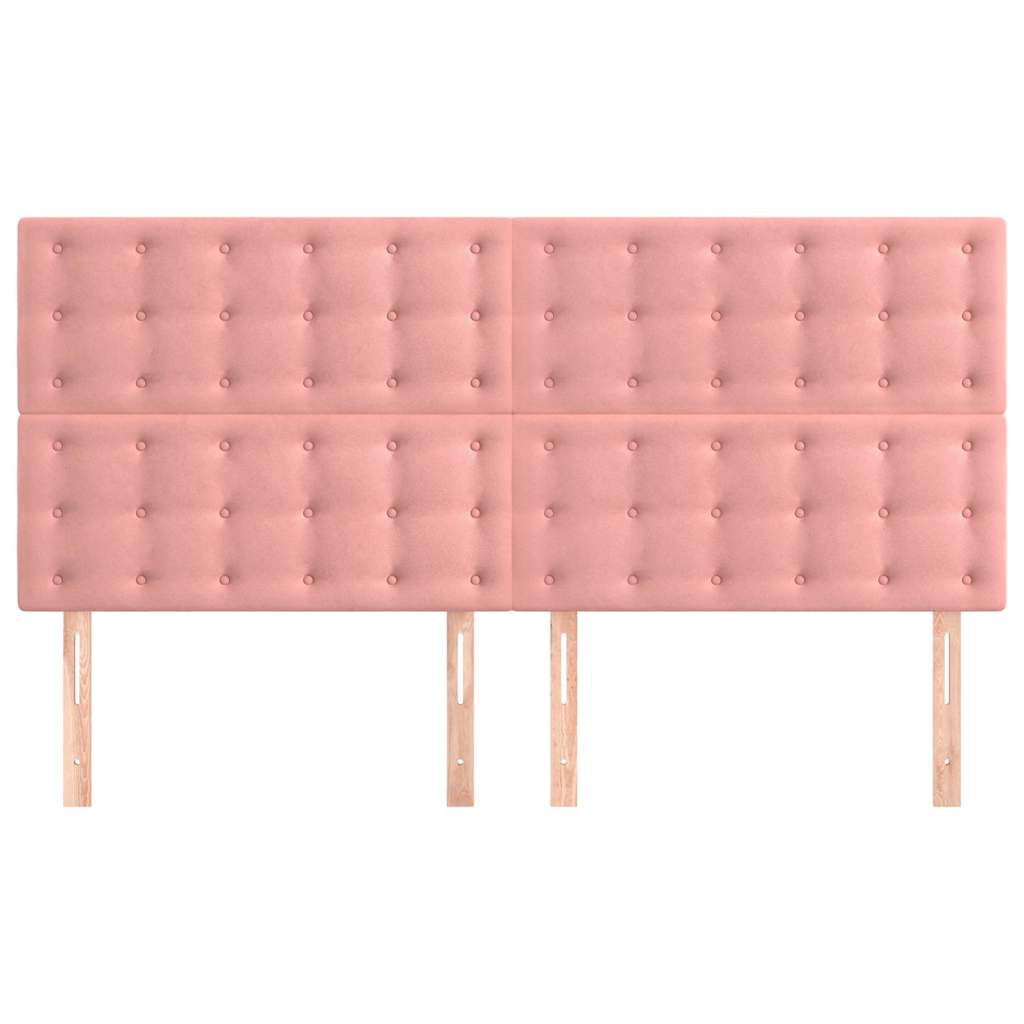 Testiera Rosa 200x5x118/128 cm Velluto