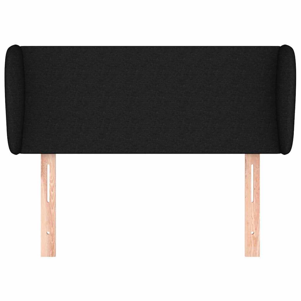 Testiera ad Orecchio Nera 93x23x78/88 cm in Tessuto
