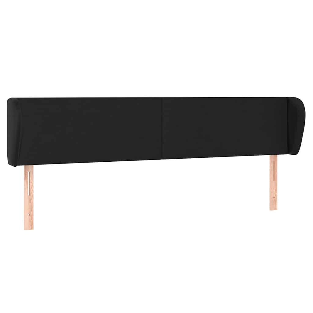 Testiera ad Orecchio Nera 203x23x78/88 cm in Similpelle