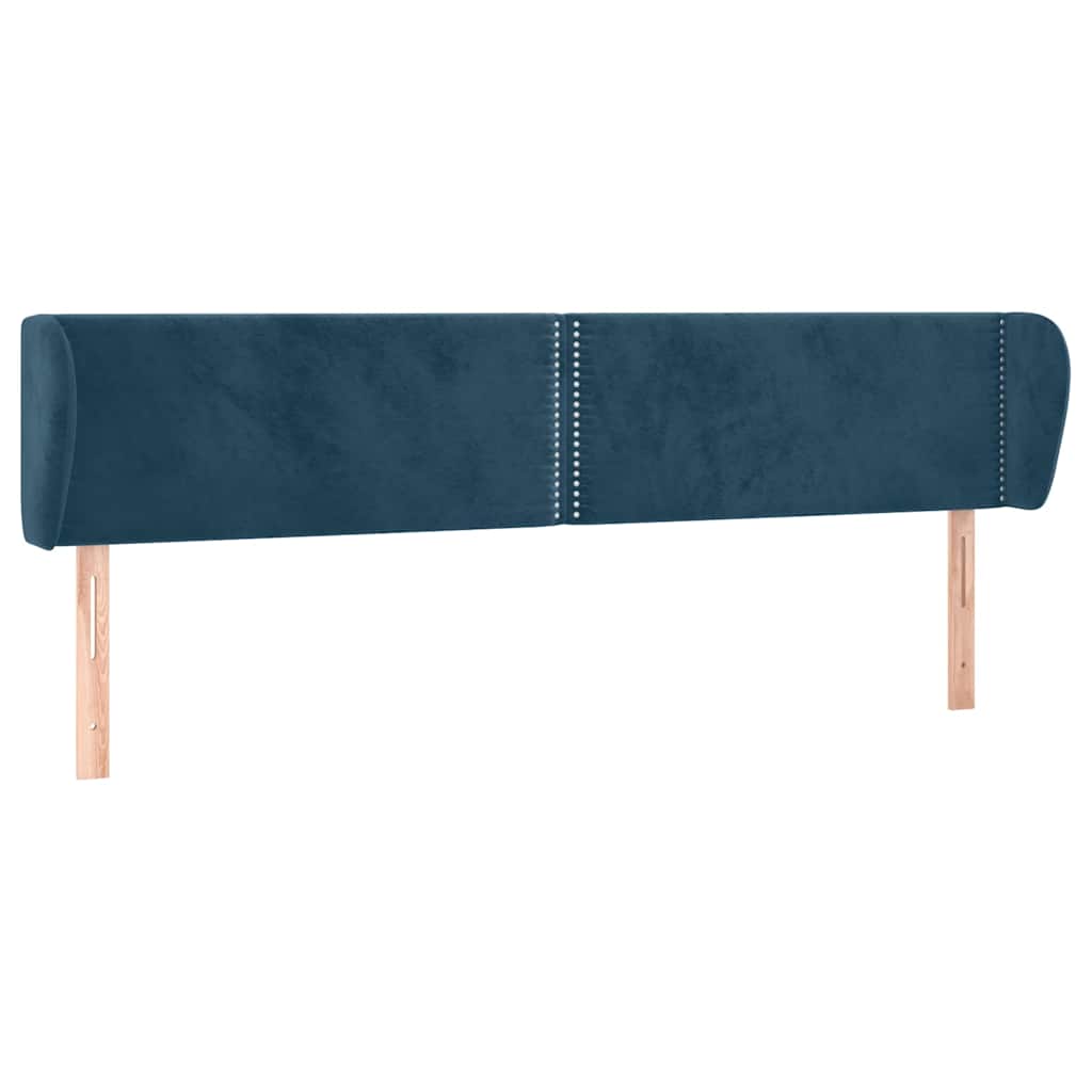 Testiera ad Orecchio Blu Scuro 203x23x78/88 cm in Velluto