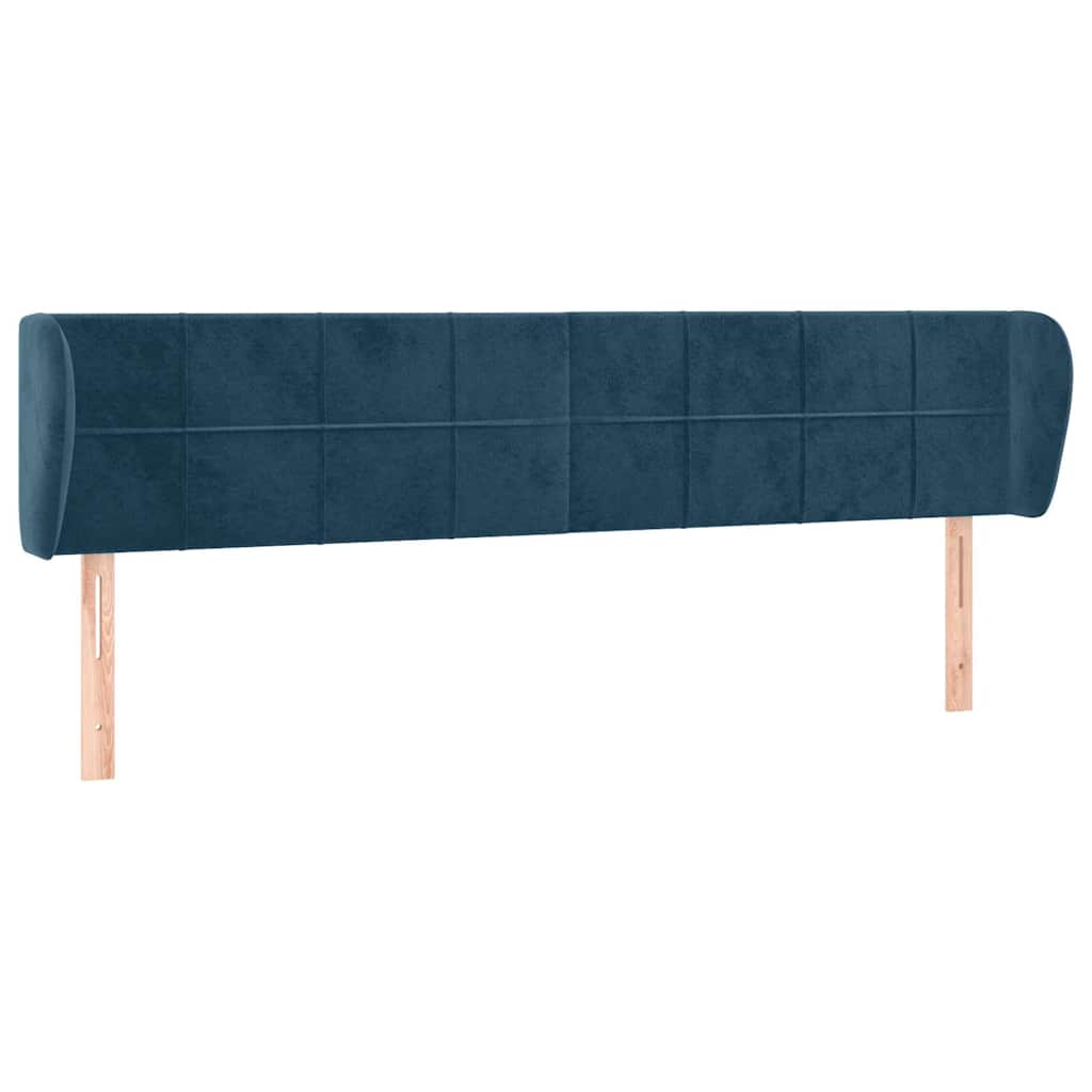 Testiera ad Orecchio Blu Scuro 183x23x78/88 cm in Velluto