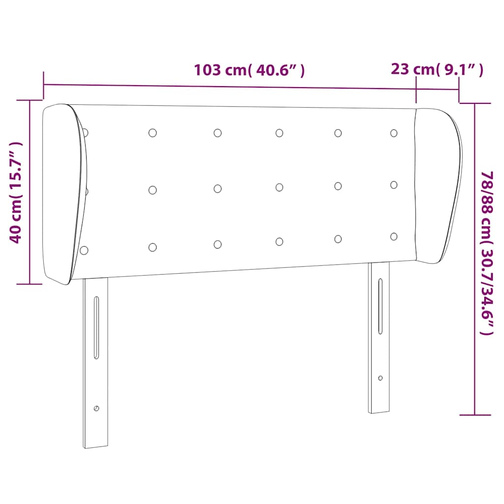 Testiera ad Orecchio Bianca 103x23x78/88 cm in Similpelle