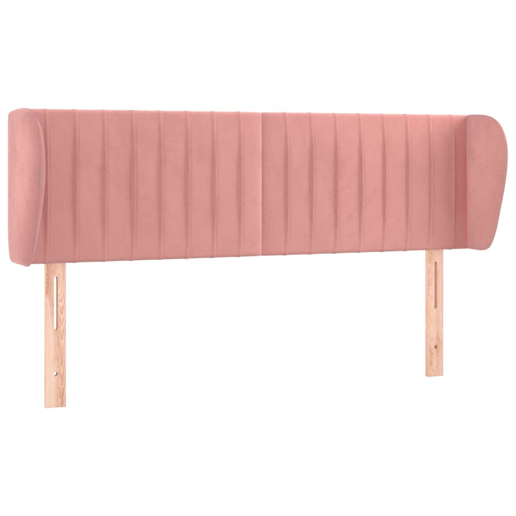 Testiera ad Orecchio Rosa 147x23x78/88 cm in Velluto