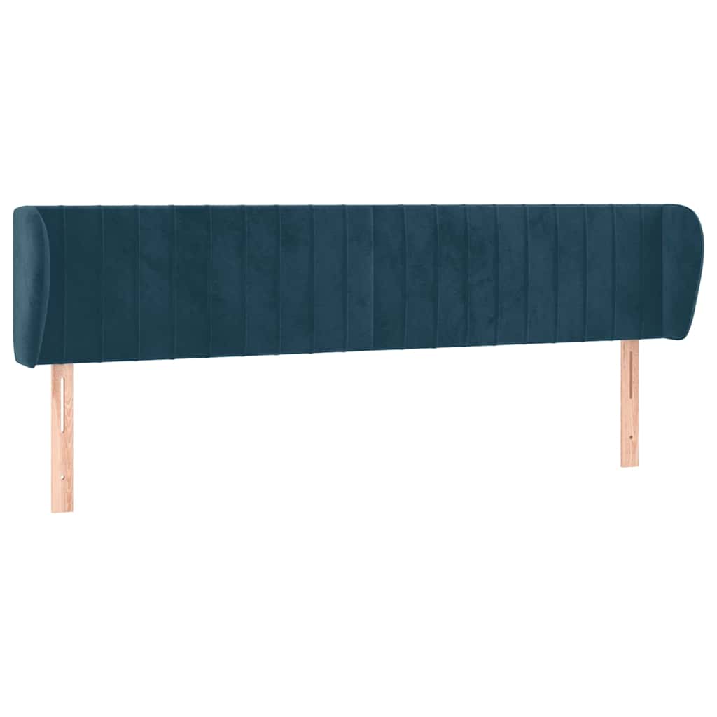 Testiera ad Orecchio Blu Scuro 183x23x78/88 cm in Velluto