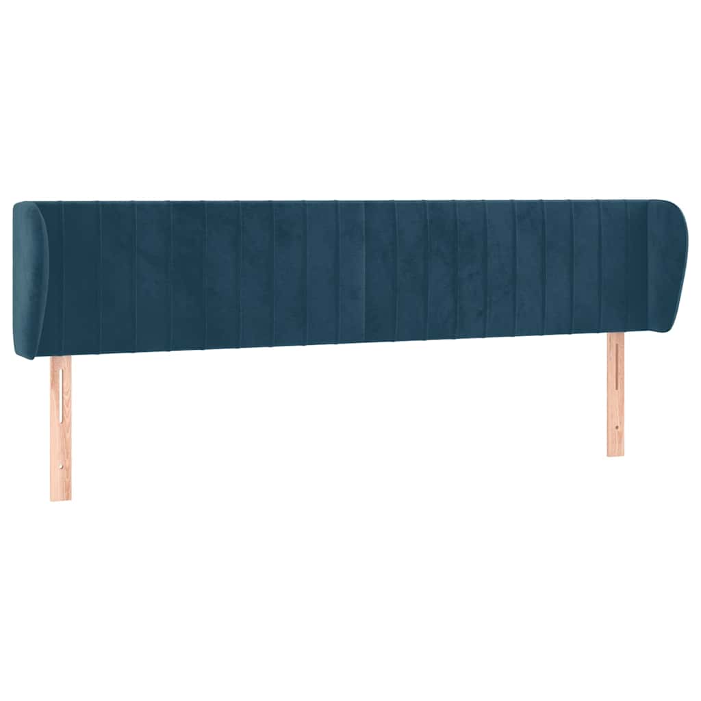 Testiera ad Orecchio Blu Scuro 203x23x78/88 cm in Velluto