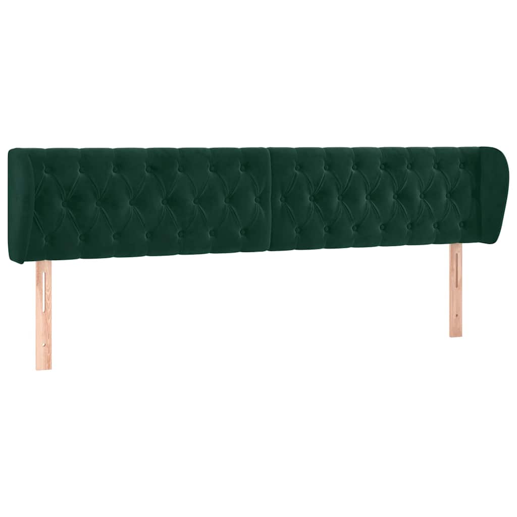 Testiera ad Orecchio Verde Scuro 183x23x78/88 cm in Velluto
