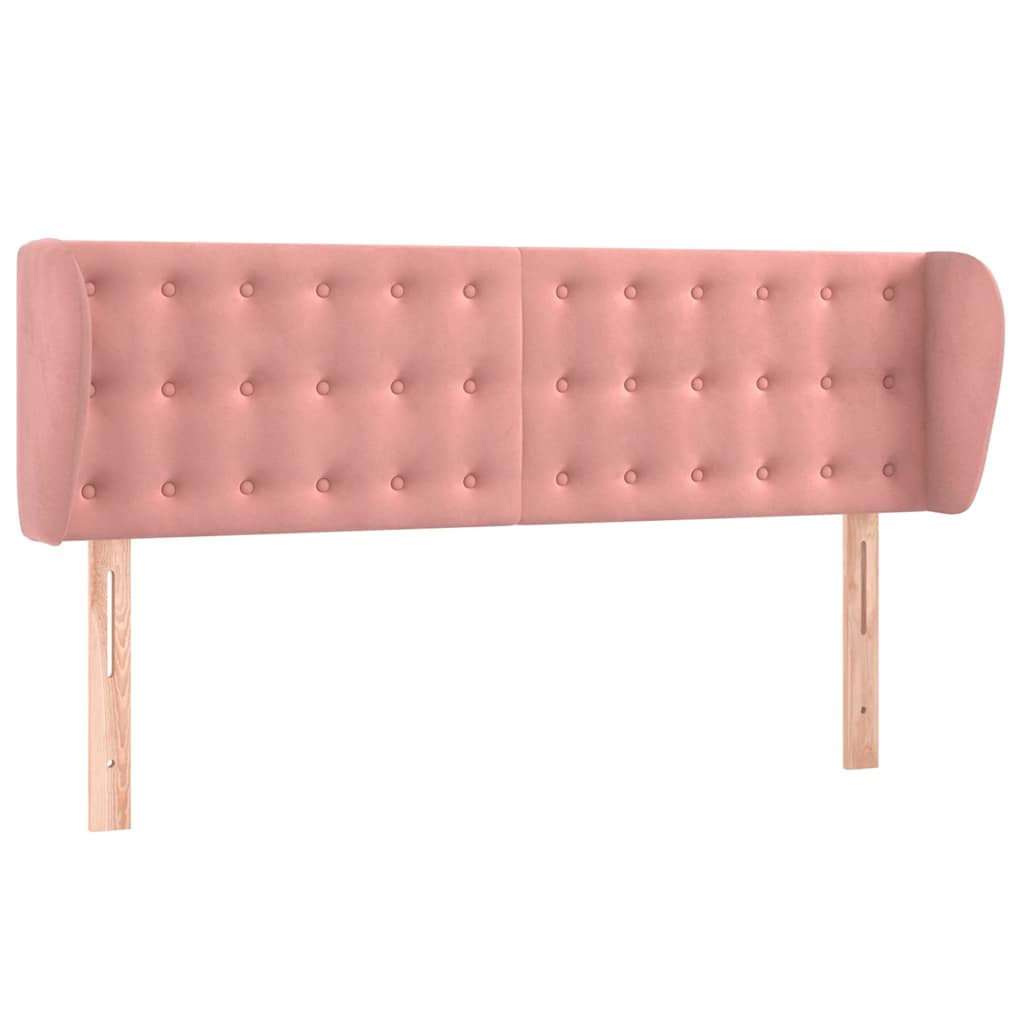 Testiera ad Orecchio Rosa 147x23x78/88 cm in Velluto