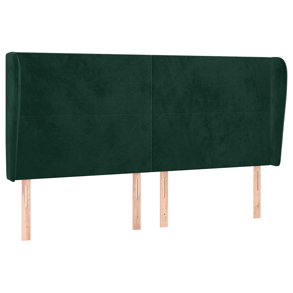 Testiera ad Orecchio Verde Scuro 203x23x118/128cm in Velluto