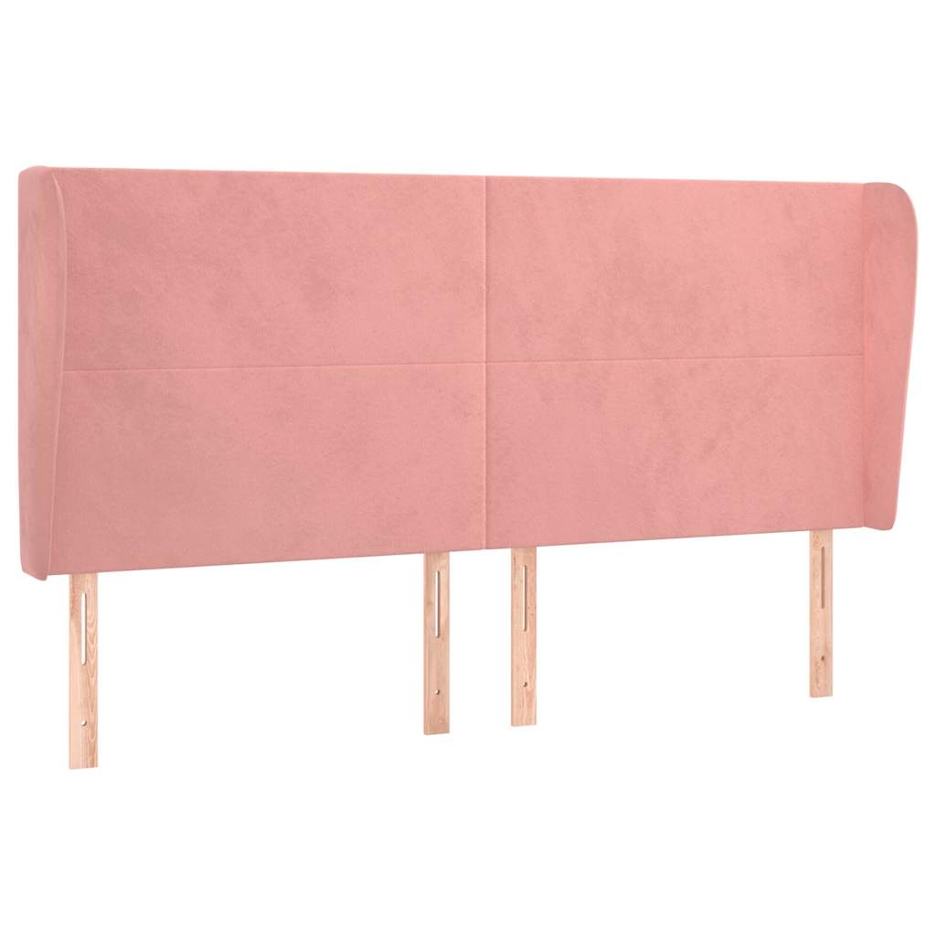 Testiera ad Orecchio Rosa 203x23x118/128 cm in Velluto