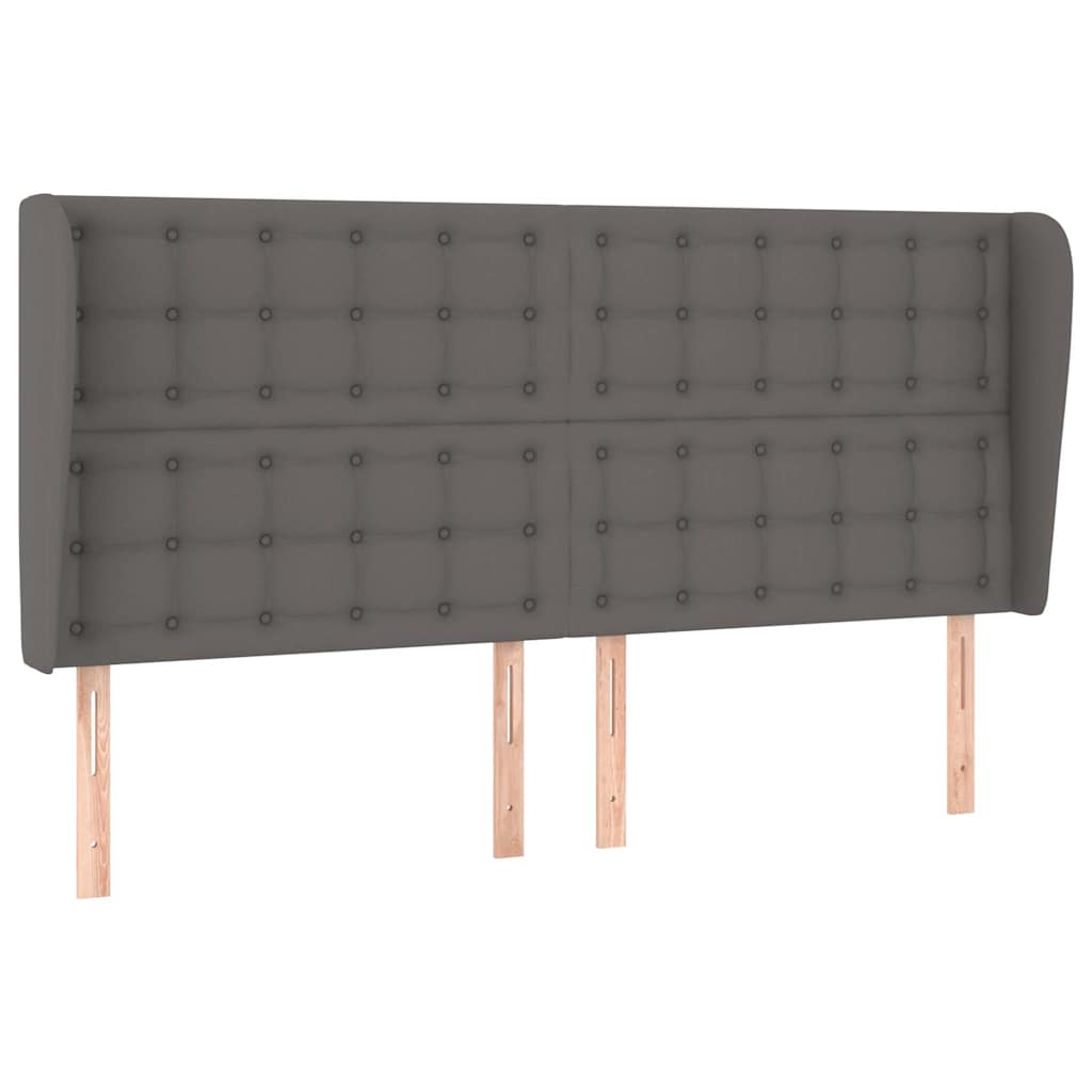 Testiera ad Orecchio Grigio 203x23x118/128cm in Similpelle