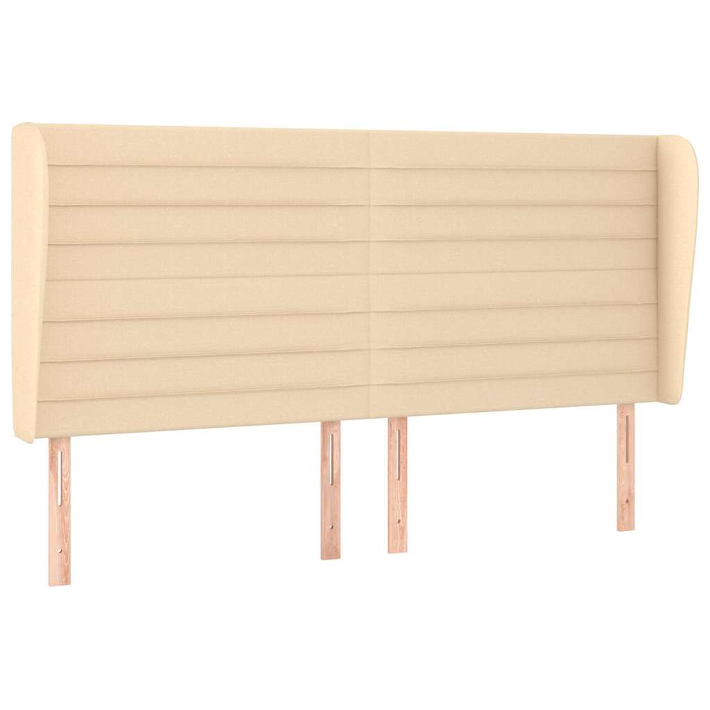 Testiera ad Orecchio Crema 203x23x118/128 cm in Tessuto