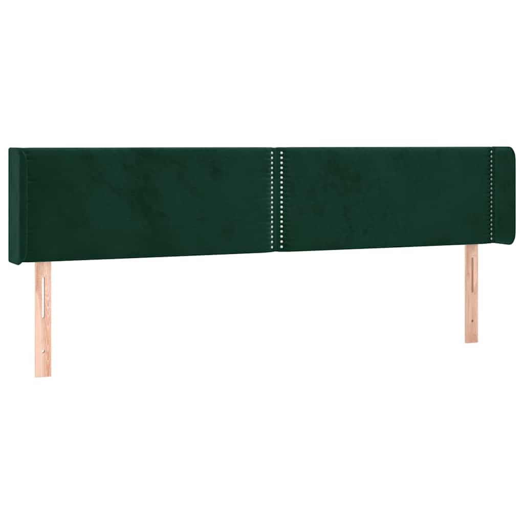 Testiera ad Orecchio Verde Scuro 183x16x78/88 cm in Velluto