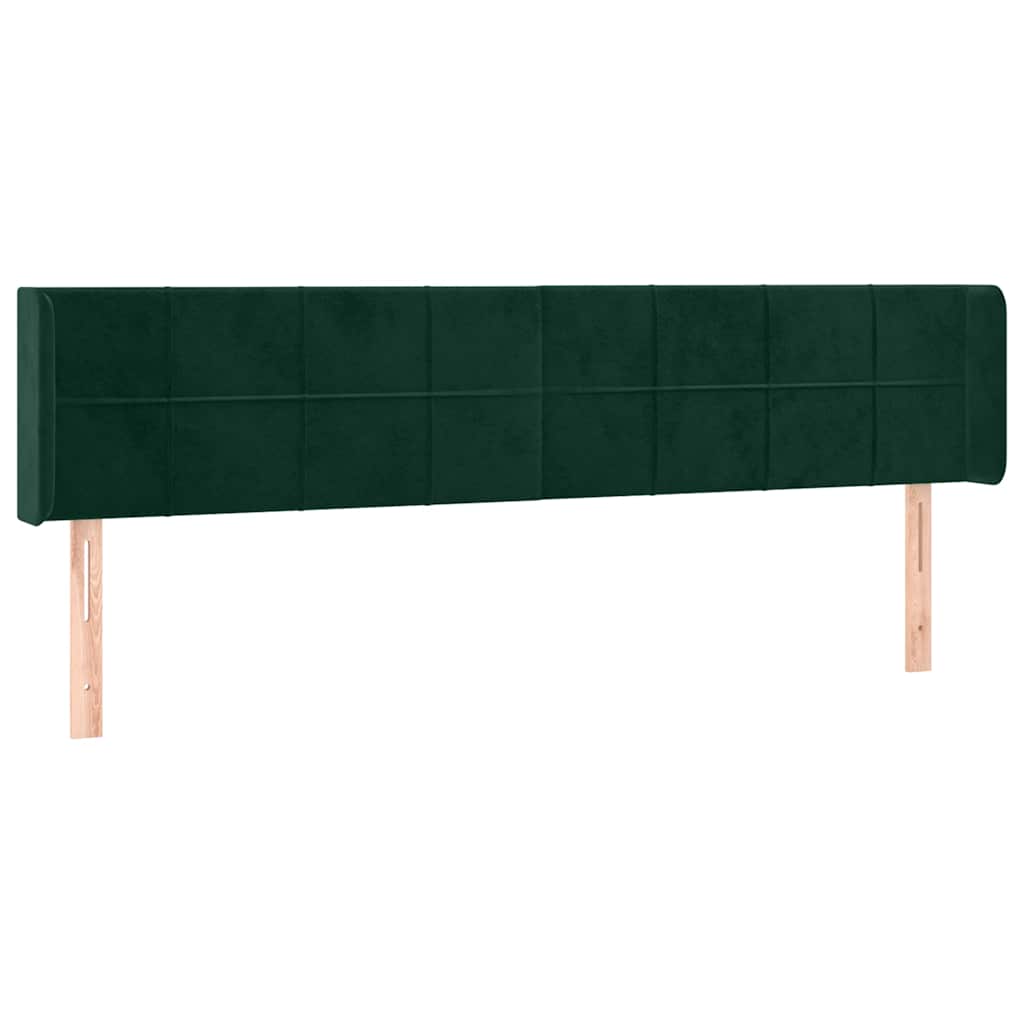 Testiera ad Orecchio Verde Scuro 163x16x78/88 cm in Velluto