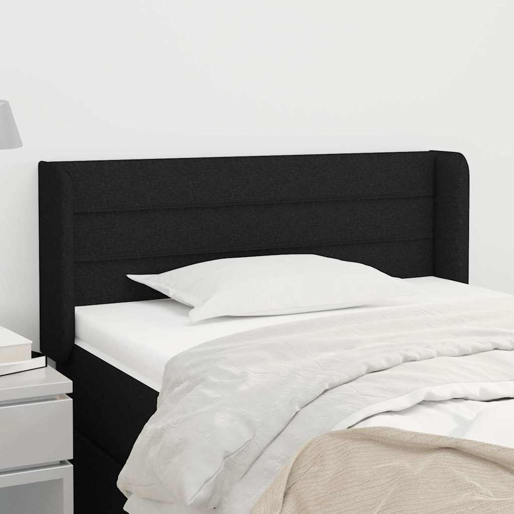 Testiera ad Orecchio Nera 103x16x78/88 cm in Tessuto