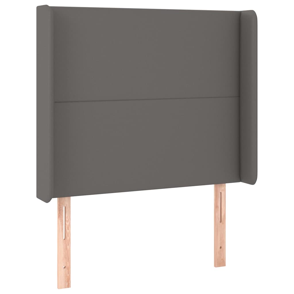 Testiera ad Orecchio Grigio 93x16x118/128 cm in Similpelle