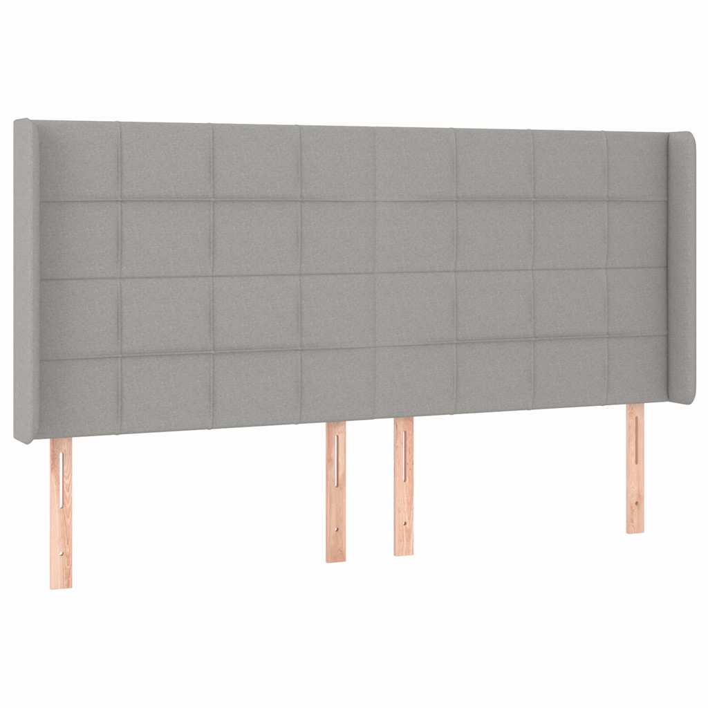 Testiera ad Orecchio Grigio Chiaro 183x16x118/128 cm in Tessuto