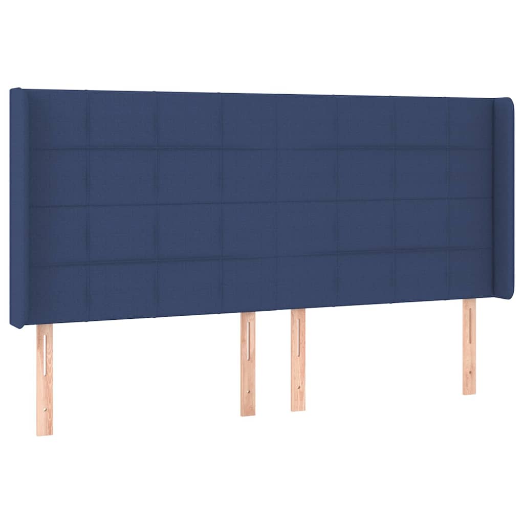 Testiera ad Orecchio Blu 183x16x118/128 cm in Tessuto