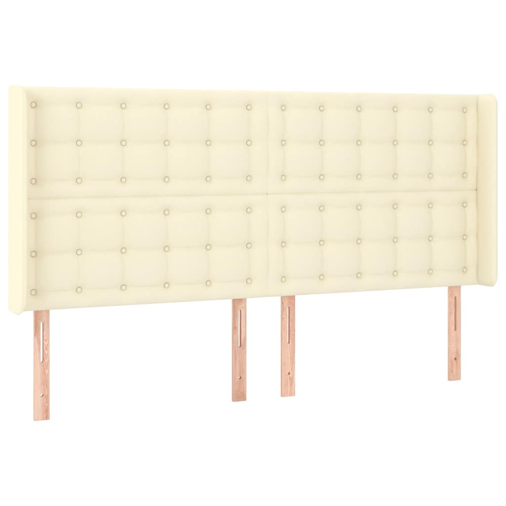 Testiera ad Orecchio Crema 183x16x118/128 cm in Similpelle