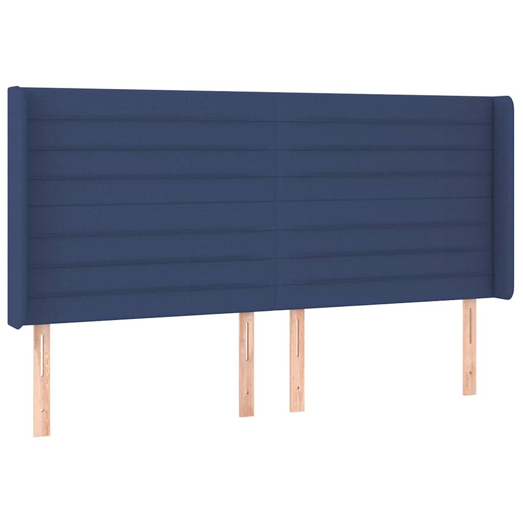 Testiera ad Orecchio Blu 203x16x118/128 cm in Tessuto