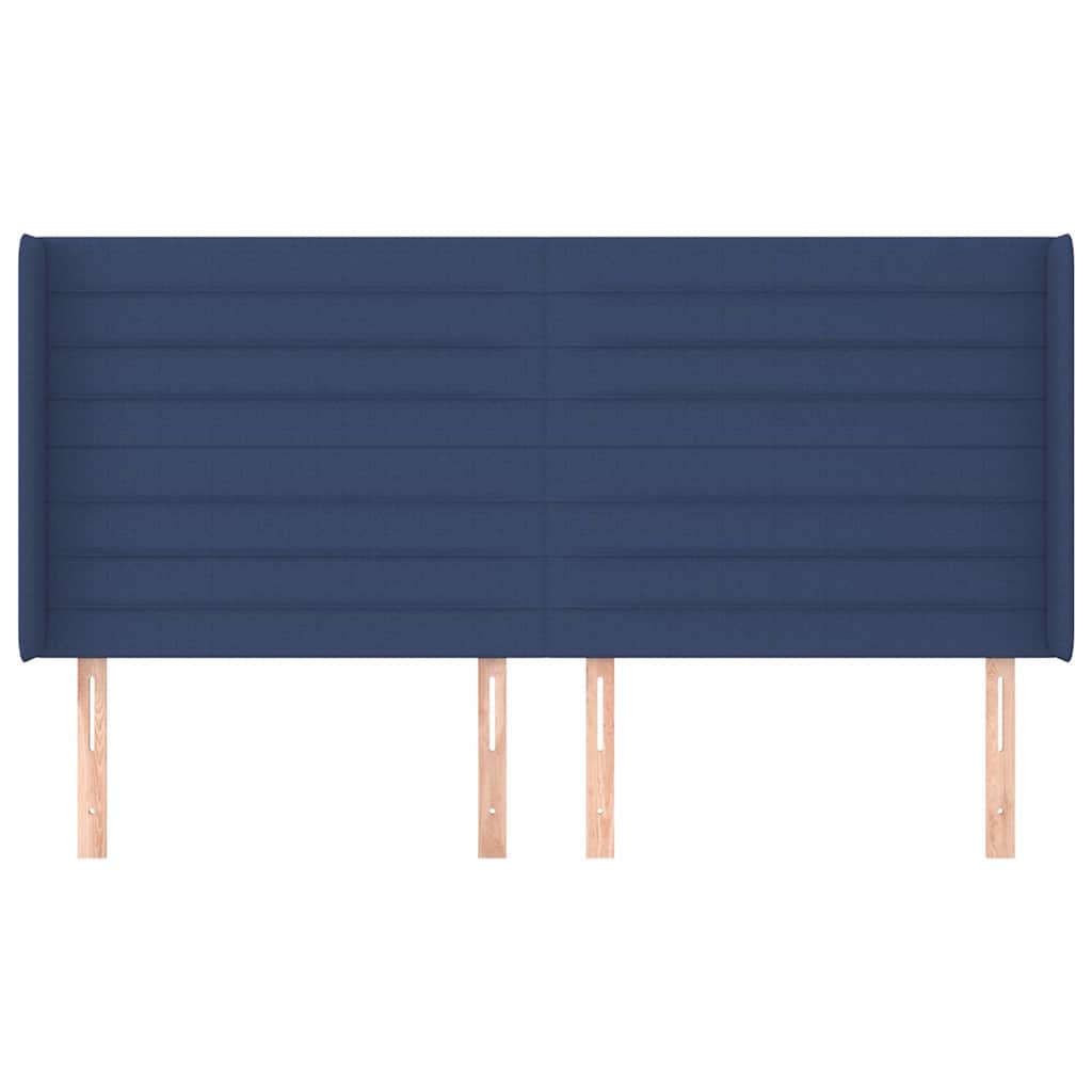 Testiera ad Orecchio Blu 203x16x118/128 cm in Tessuto
