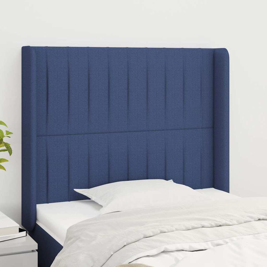 Testiera ad Orecchio Blu 93x16x118/128 cm in Tessuto
