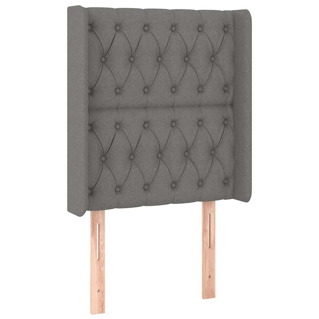 Testiera ad Orecchio Grigio Scuro 83x16x118/128 cm in Tessuto