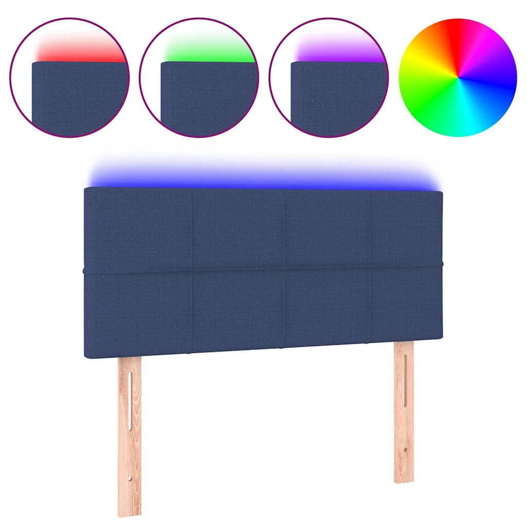 Testiera a LED Blu 80x5x78/88 cm in Tessuto