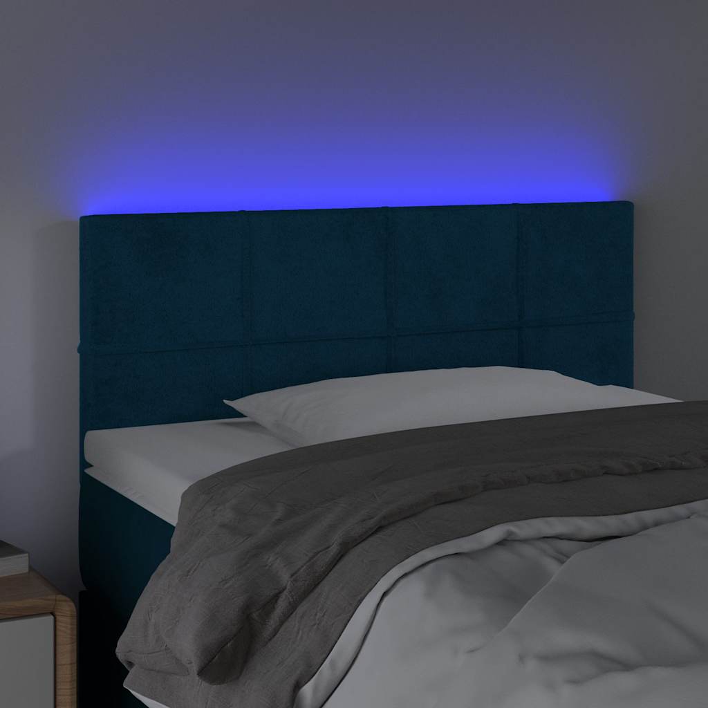 Testiera a LED Blu scuro 90x5x78/88 cm in Tessuto