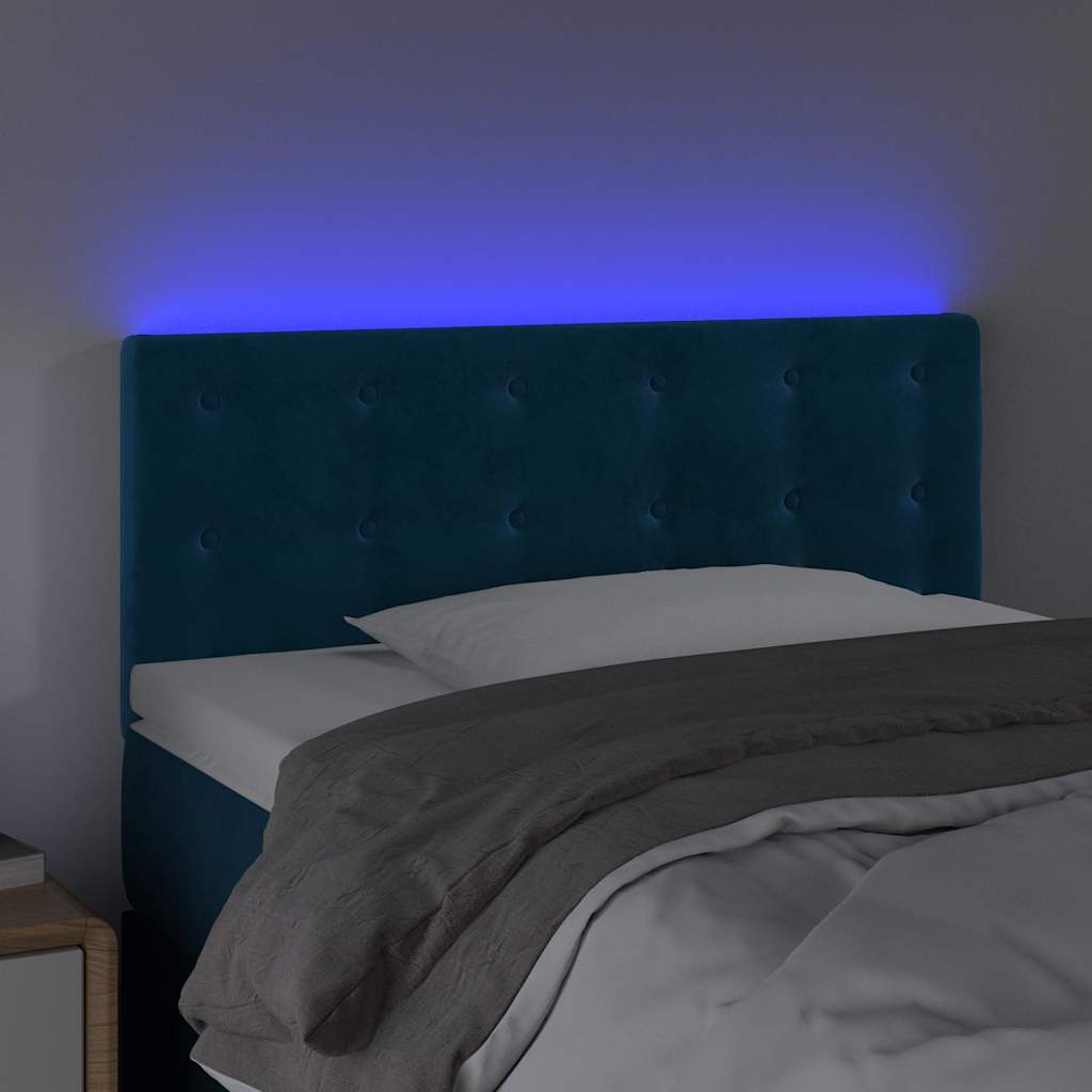 Testiera a LED Blu Scuro 80x5x78/88 cm in Velluto