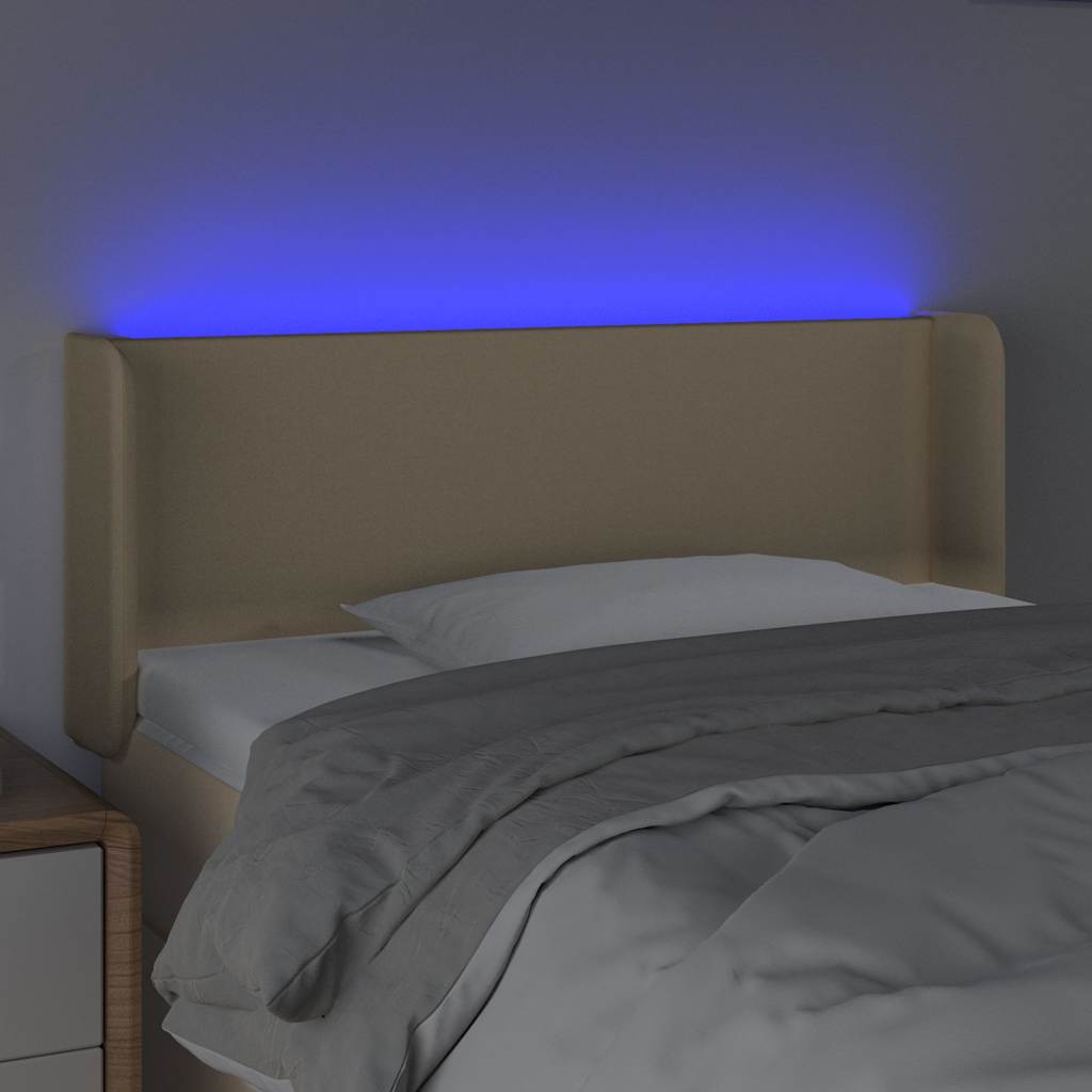 Testiera a LED Crema 93x16x78/88 cm in Tessuto