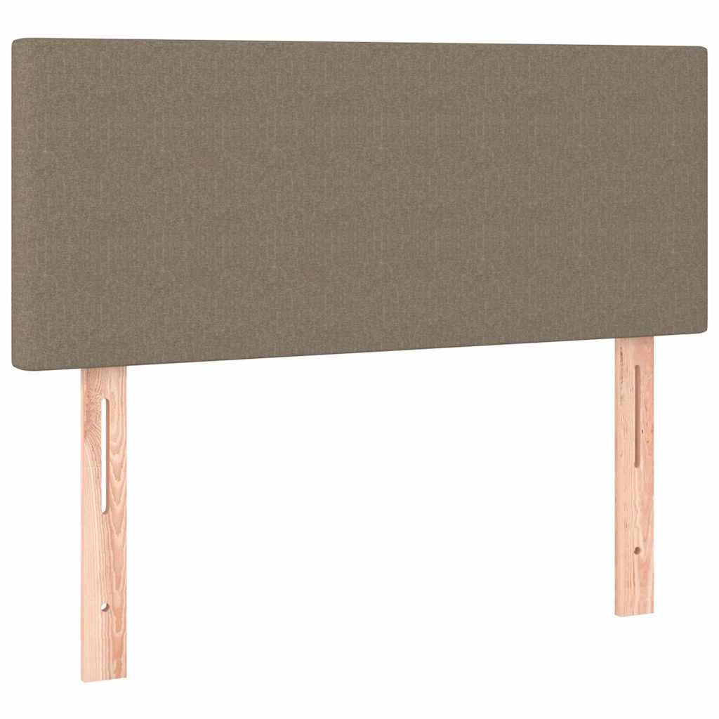 Letto a Molle con Materasso e LED Tortora 90x190 cm in Tessuto