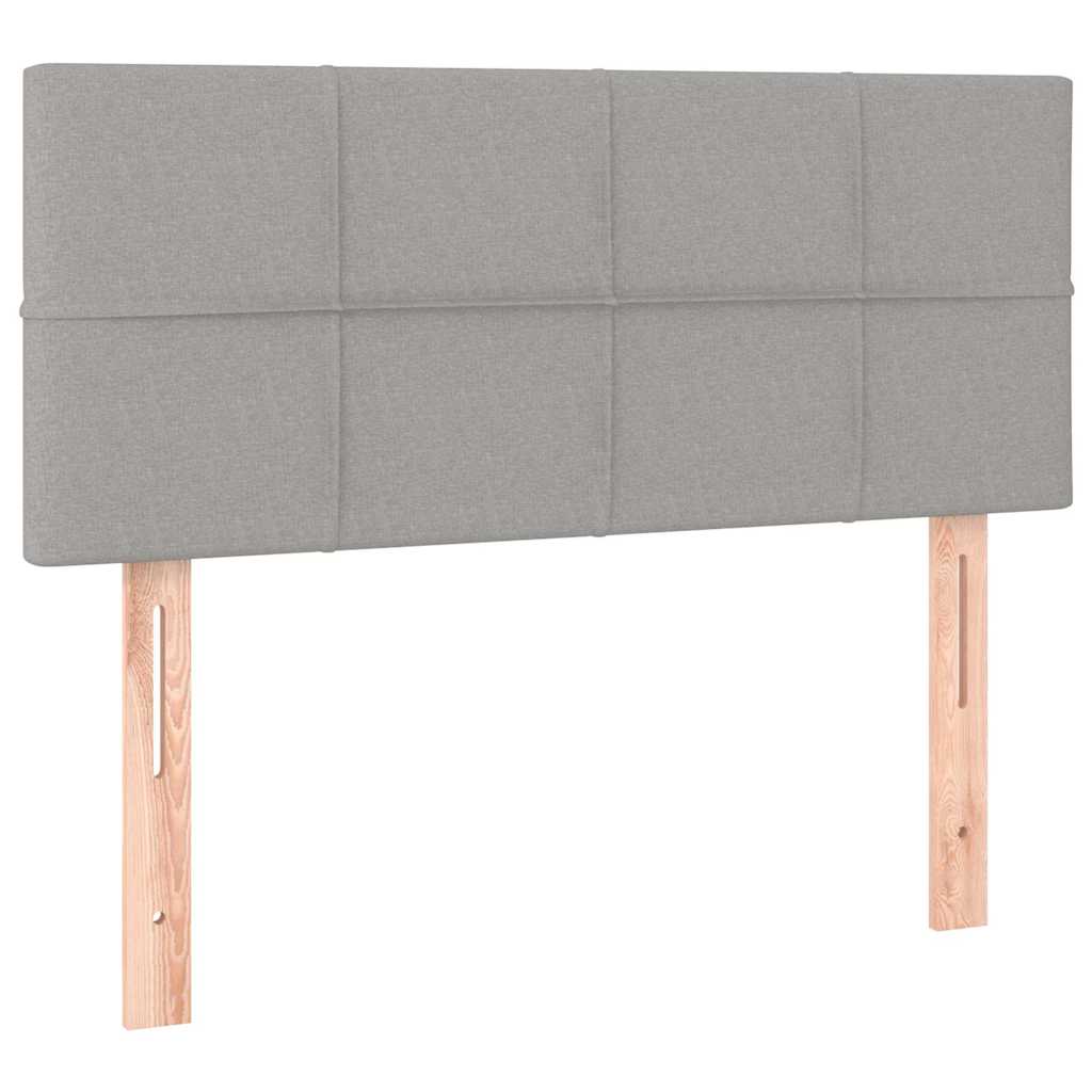 Letto a Molle Materasso e LED Grigio Chiaro 80x200 cm Tessuto