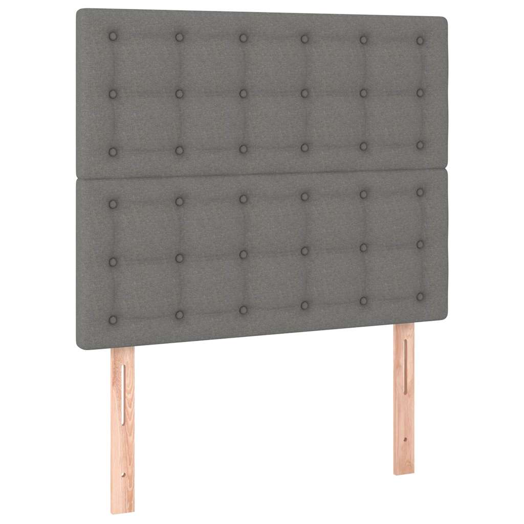 Giroletto con Testiera Grigio Scuro 80x200 cm in Tessuto