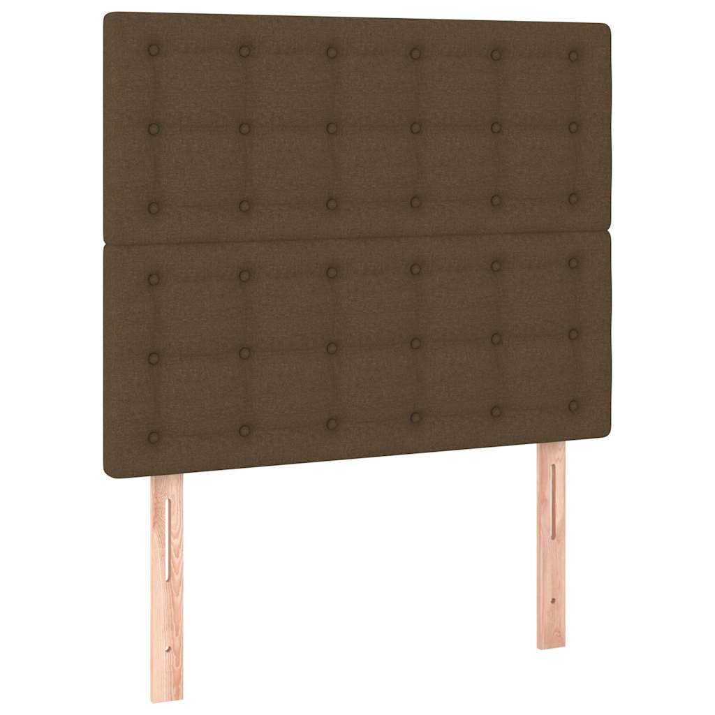 Giroletto con Testiera Marrone Scuro 80x200 cm in Tessuto